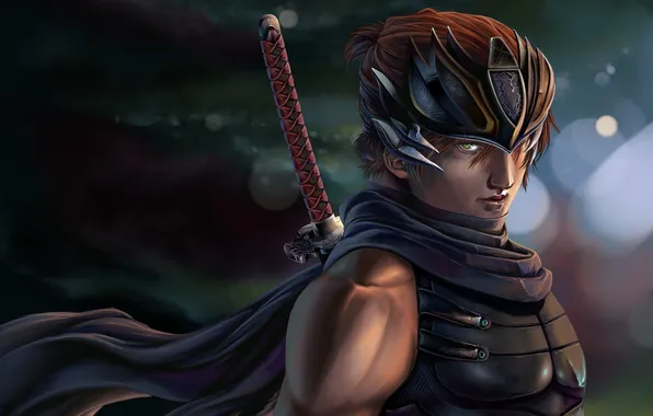 Картинка меч, катана, арт, парень, Ryu Hayabusa, Dead or Alive