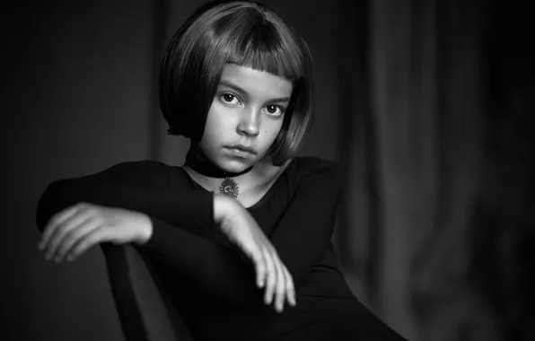 Портрет, девочка, монохром, Матильда, Alexander Vinogradov, Mathilda, Александр Виноградов