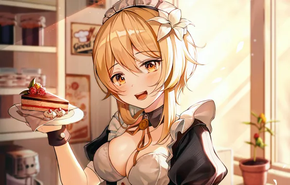 Girl, sexy, cleavage, boobs, anime, beautiful, short hair, pretty
