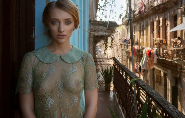 Девушка, свет, город, фотограф, балкон, Anna, Costantino Russo, в позрачном