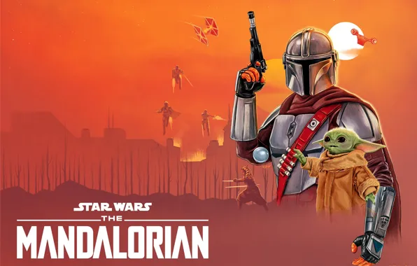 Фильм, Звездные Войны, concept art, Асока, Мандалорец, The Mandalorian, Грогу, unique illustration