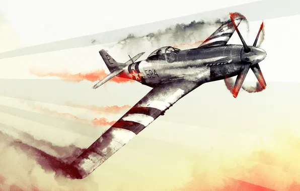 Картинка авиация, вторая мировая война, War Thunder, P51, World of Planes