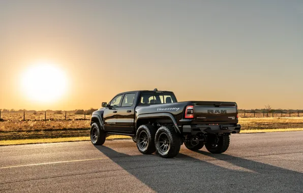 Dodge, Black, Road, Hennessey, Ram, Rear, 2022, TRX