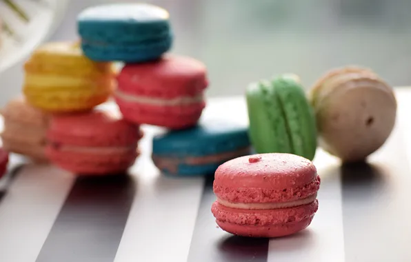 Печенье, пирожное, миндаль, macarons