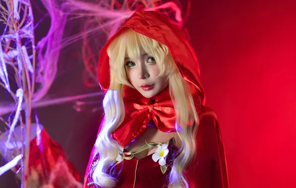Model, beautiful, look, Asia, Cosplay, Umeko J, Japen, Red Rideng Hood