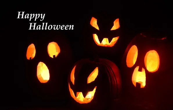 Тьма, праздник, тыквы, Halloween, Хэллоуин