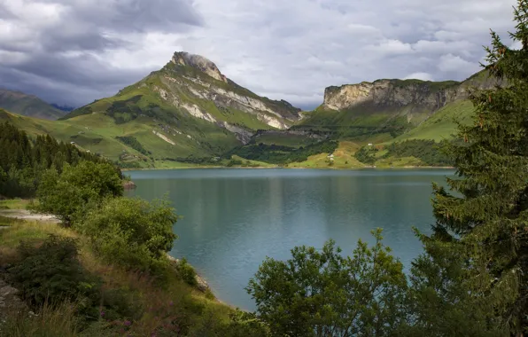 Картинка горы, озеро, Франция, Альпы, France, Alps, Savoie, озеро Розеленд