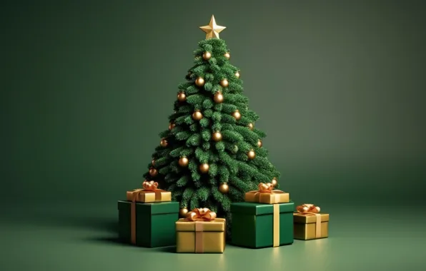 Шары, елка, colorful, Новый Год, Рождество, подарки, new year, happy