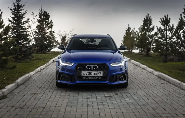Audi, Russia, Blue, Front, Avant, RS6, VAG