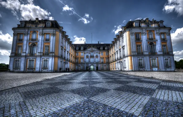 HDR, Германия, Дворец, площадь, Germany, Augustusburg