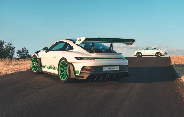 Картинка 911, Porsche, white, cars, Porsche 911 GT3 RS, Porsche 911 Carrera RS, Tribute to Carrera …
