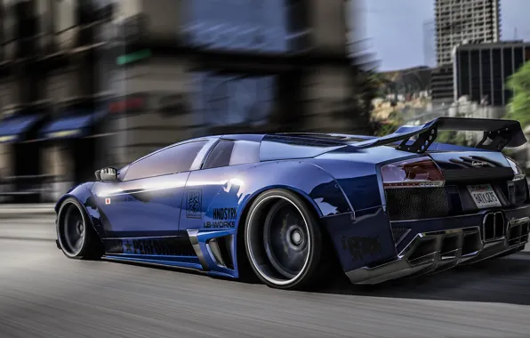 Город, улица, скорость, Lamborghini, GTA, Grand Theft Auto V