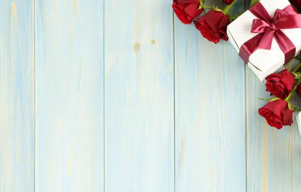 Картинка цветы, подарок, розы, букет, red, love, wood, romantic