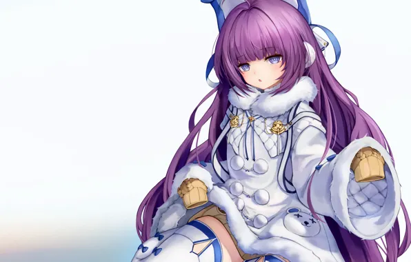 Girl, thighhighs, long hair, anime, beautiful, purple eyes, pretty, attractive