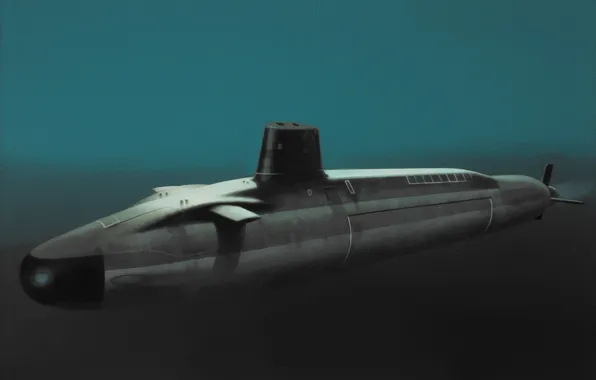 Картинка art, painting, submarine, HMS Vengeance, vanguard class