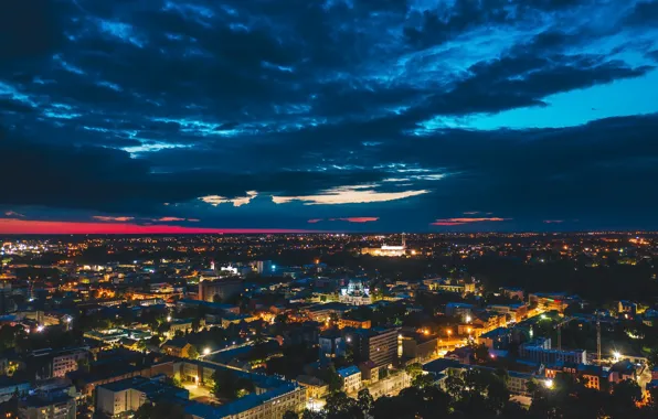 Картинка ночь, город, Lietuva, Kaunas