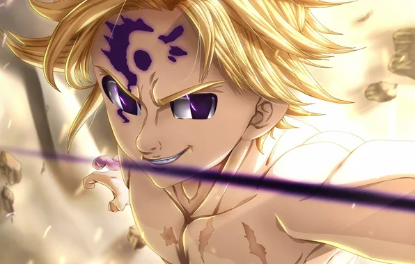 Улыбка, Nanatsu no Taizai, Семь смертных грехов, Мелиодас
