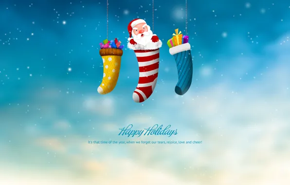 Картинка праздник, новый год, рождество, подарки, new year, санта клаус, merry christmas, happy hollidays