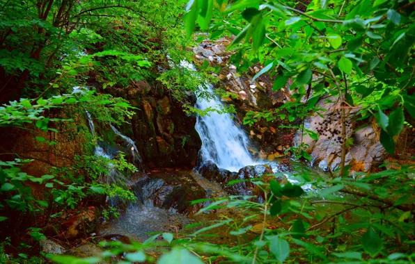 Картинка Природа, Поток, Водопад, Камни, Nature, Waterfall, Flow