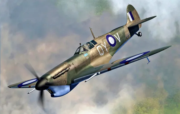 Картинка истребитель, Supermarine Spitfire, RAAF, Spitfire Mk.Vc/trop, Spitfire Mk.V