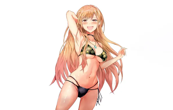 Girl, sexy, cleavage, long hair, boobs, anime, beautiful, red eyes