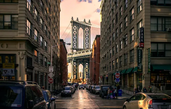 Мост, улица, Manhattan Bridge, Brooklyn Park