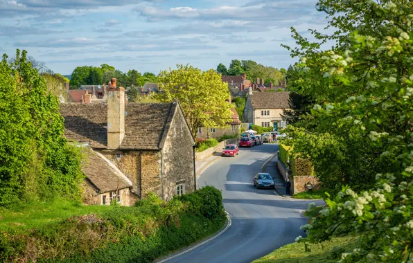 Дорога, авто, улица, Англия, дома, street, houses, England