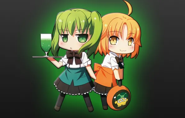 Anime, Logo, Girls, Type-Moon, Green Hair, Mahoutsukai no Hako, Katsuragi Chikagi, Minimalizm