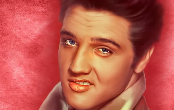 Картинка лицо, портрет, текстура, певец, Элвис Пресли, Elvis Presley, рок-н-ролл, король рок-н-ролла