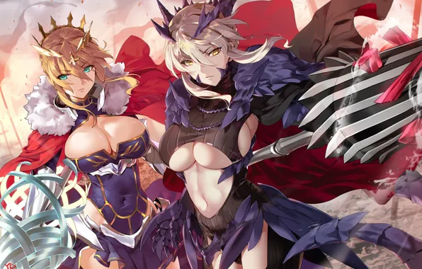 Armor, weapon, big, umbrella, anime, pretty, manga, oppai