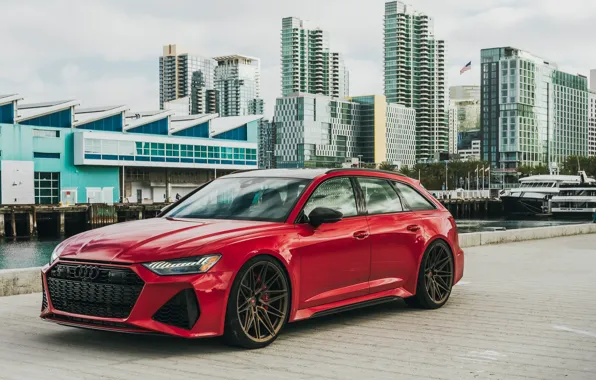 Картинка Audi, City, Green, RED, Avant, VAG, Rs6