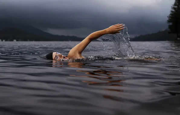 Картинка water, man, hand, guy, male, stop motion, Lake Dunmore, swimmer