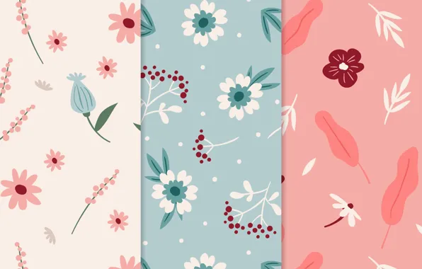 Текстура, blue, pink, patterns, flowers, pretty