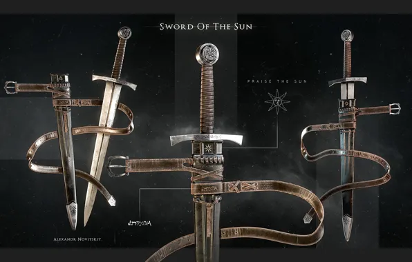 Картинка оружие, меч, ножны, Sword of the Sun, dark knight sword