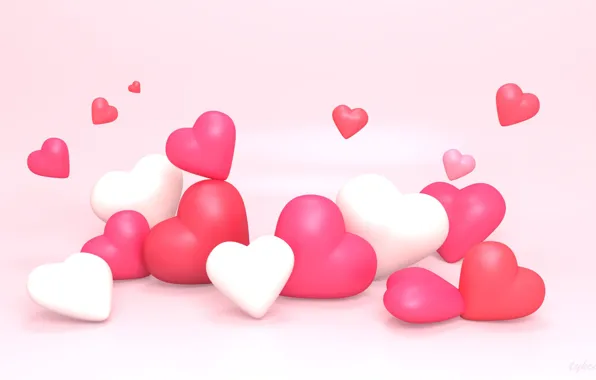 Картинка рендеринг, праздник, арт, сердечки, валентинка, День Святого Валентина, valentines day, Tzuyu Kao