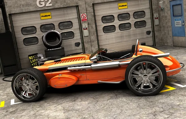 Concept, оранжевый, Roadster, концепт, вид сзади, and, by Zolland Design, Indy