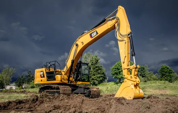 Soil, Caterpillar, excavator