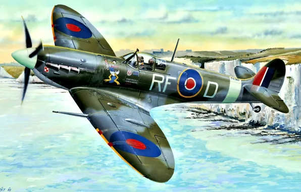 Истребитель, Supermarine Spitfire, Spitfire Mk.Vb, 303 sqn (Poland )RAF