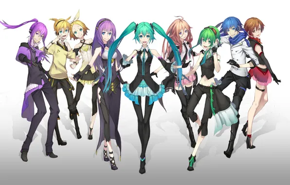 Девушки, аниме, арт, парни, vocaloid, персонажи