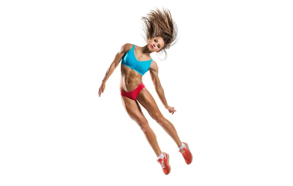 Jump, model, pose, fitness