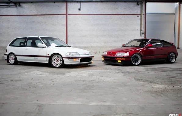 Sport, red, white, honda, japan, jdm, tuning, civic