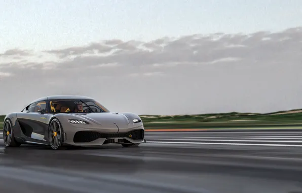 Дорога, движение, скорость, Koenigsegg, 2020, Gemera
