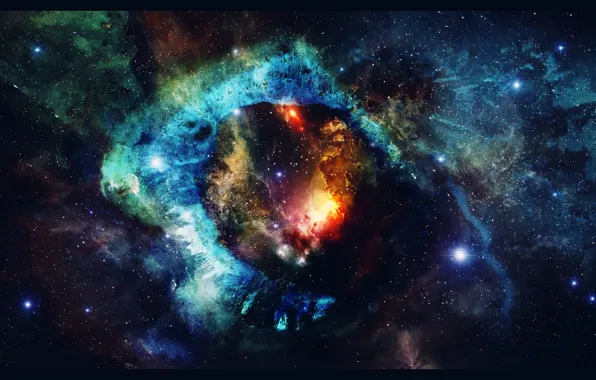 Картинка космос, звезды, туманность, арт, space, universe, nebula, art