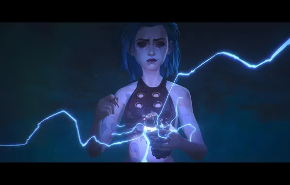 Jinx, screenshot, grenade, Arcane, 2 season, upscaled