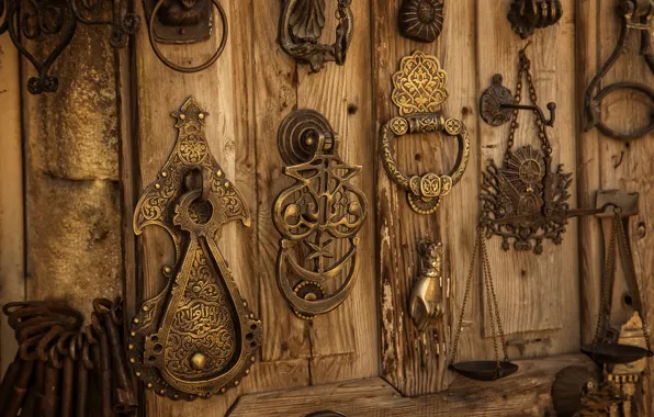 Yellow, wood, brown, steel, brass, Kide FotoArt, locks & keys