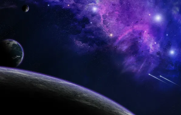 Картинка звезды, туманность, планеты, nebula