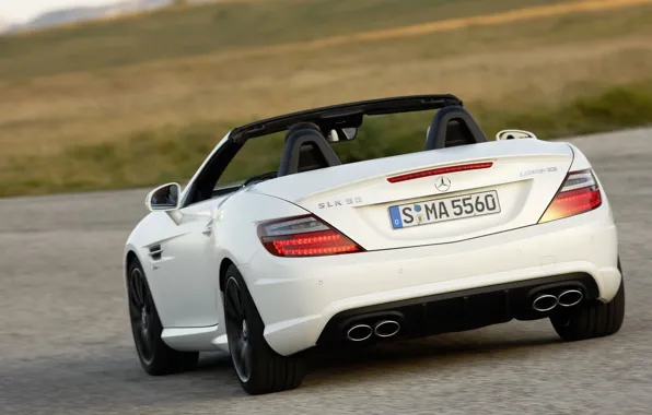 Машина, Белая, Mercedes, SLK 55 AMG