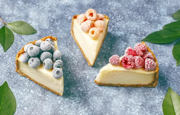 Листья, ягоды, малина, стол, черника, кусочки, морошка, серый фон