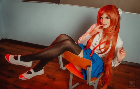 Girl, stockings, cosplay, skirt, wig