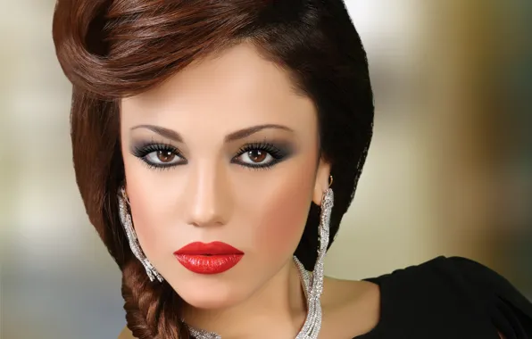 Картинка девушка, портрет, макияж, прическа